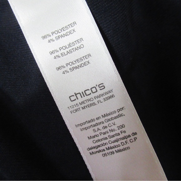 Chico’s Blue Zipper Detail Knit Kit Faux Wrap Dress Size Small - Picture 8 of 15